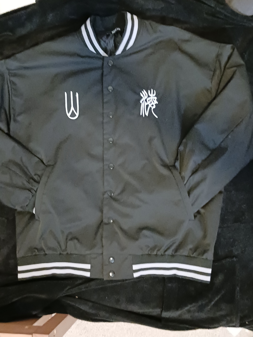 Koyye Brand Black Embroidered Bomber Jacket with White Logo - Men’s Casual Coat